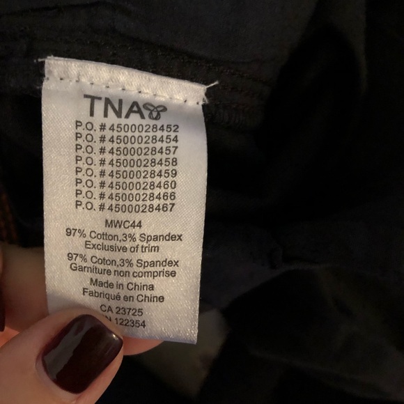 TNA skinny jeans with zippers. Size 2. Color camo. - Picture 6 of 6